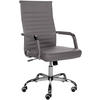 DREHSTUHL Lederlook grau - Grau, Textil/Metall (51/98/63cm) - CLP