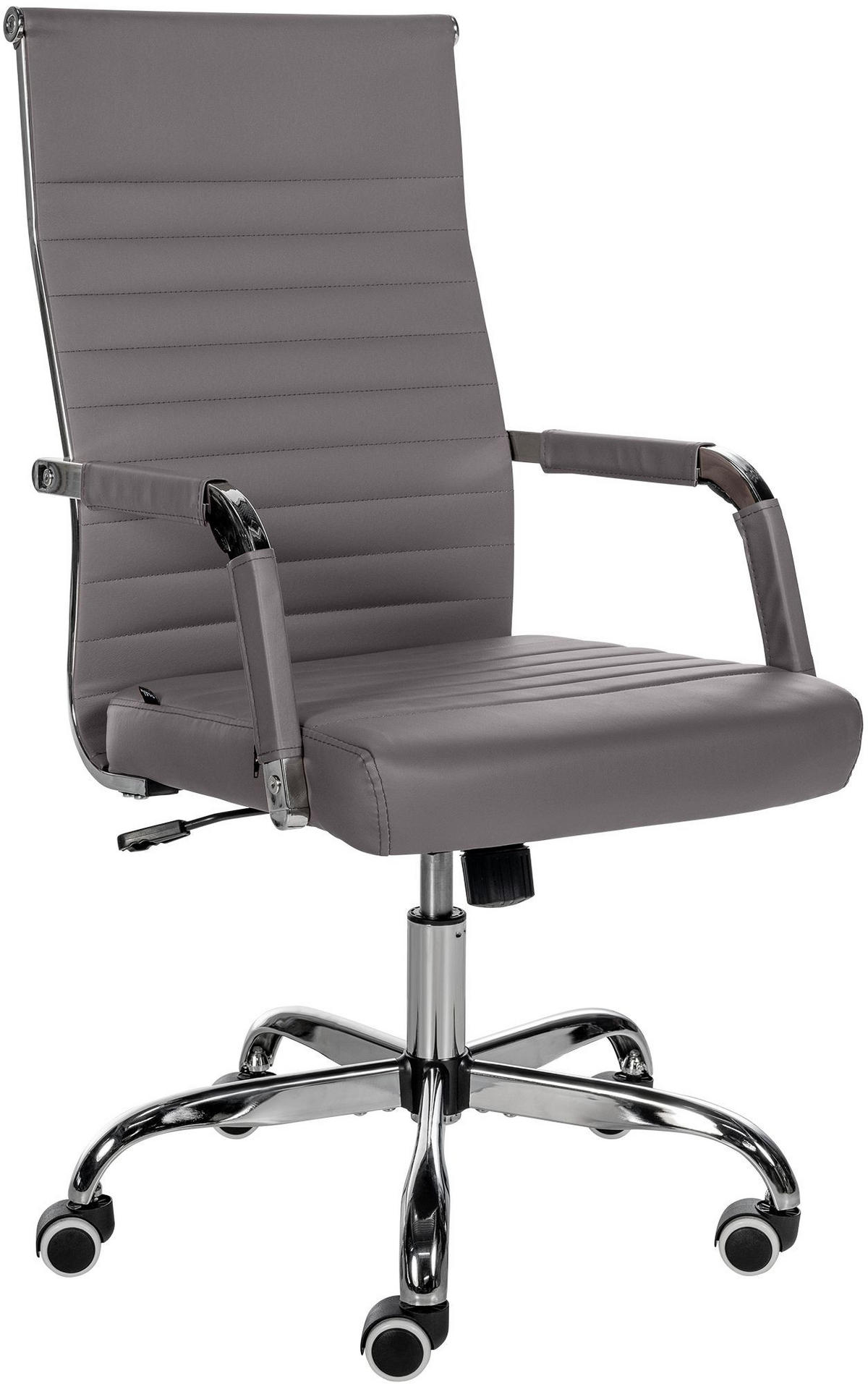 DREHSTUHL Lederlook grau - Grau, Textil/Metall (51/98/63cm) - CLP