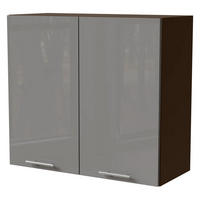 KÜCHENHÄNGESCHRANK Essen W3/80 Grau Hochglanz / Lava Matt 80 / 32,5 / 72cm - Dunkelgrau/Grau, Holz/Holzwerkstoff (80/72/32.5cm) - Feldmann-Wohnen