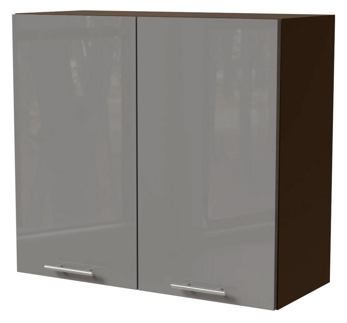 KÜCHENHÄNGESCHRANK Essen W3/80 Grau Hochglanz / Lava Matt 80 / 32,5 / 72cm - Dunkelgrau/Grau, Holz/Holzwerkstoff (80/72/32.5cm) - Feldmann-Wohnen