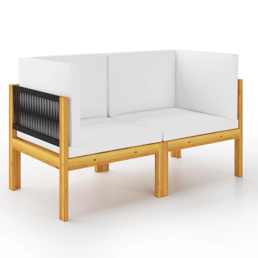 furnicato 2-Sitzer-Gartenbank Creme 65x60x65 cm