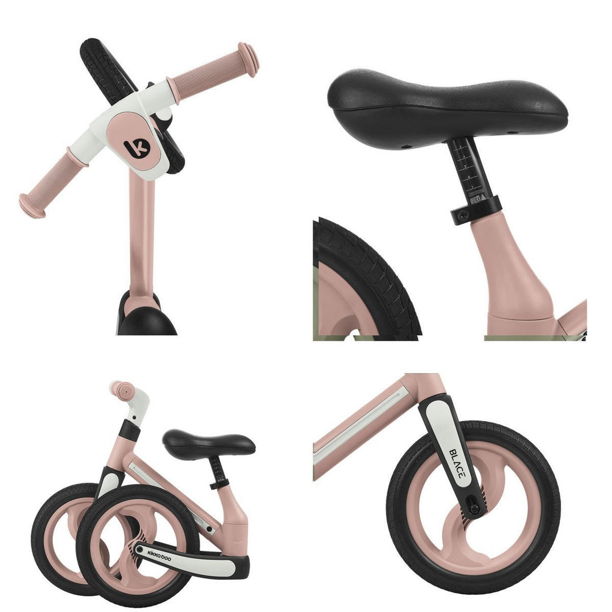 LAUFRAD Blace 12 Zoll rosa einstellbar, Federung Vorderräder - Rosa, Metall (88/33/56cm) - Kikka boo
