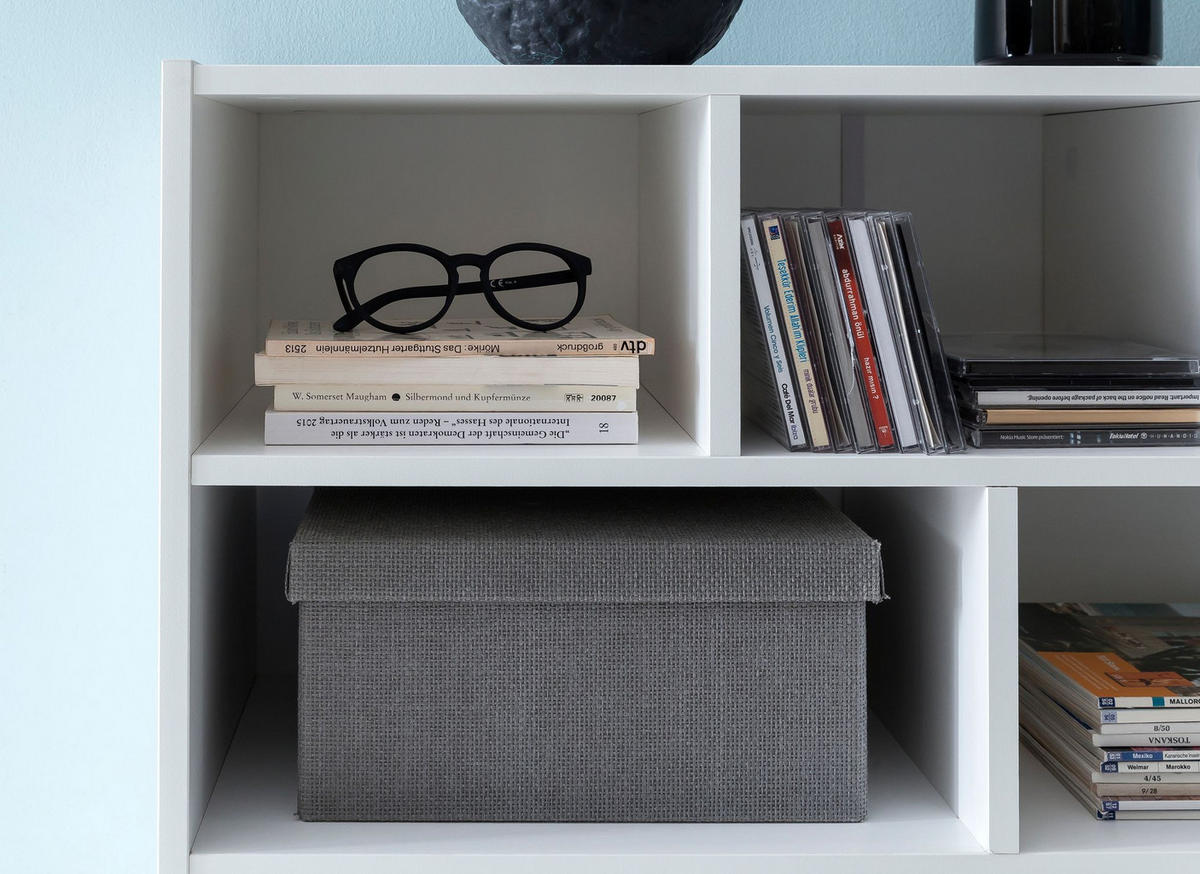 BÜCHERREGAL – Holz, melaminbeschichtet, mit Stauraum, modern - Weiß, Holz (80/69/30cm) - KADIMA DESIGN