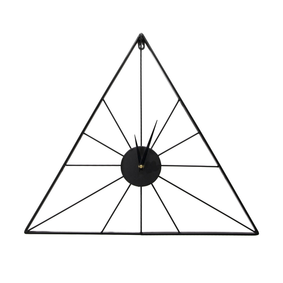 UHR - Luxuriöse schwarze Dreiecksuhr zum Aufhängen - Schwarz, Metall (58/50/5cm) - Art for the Home