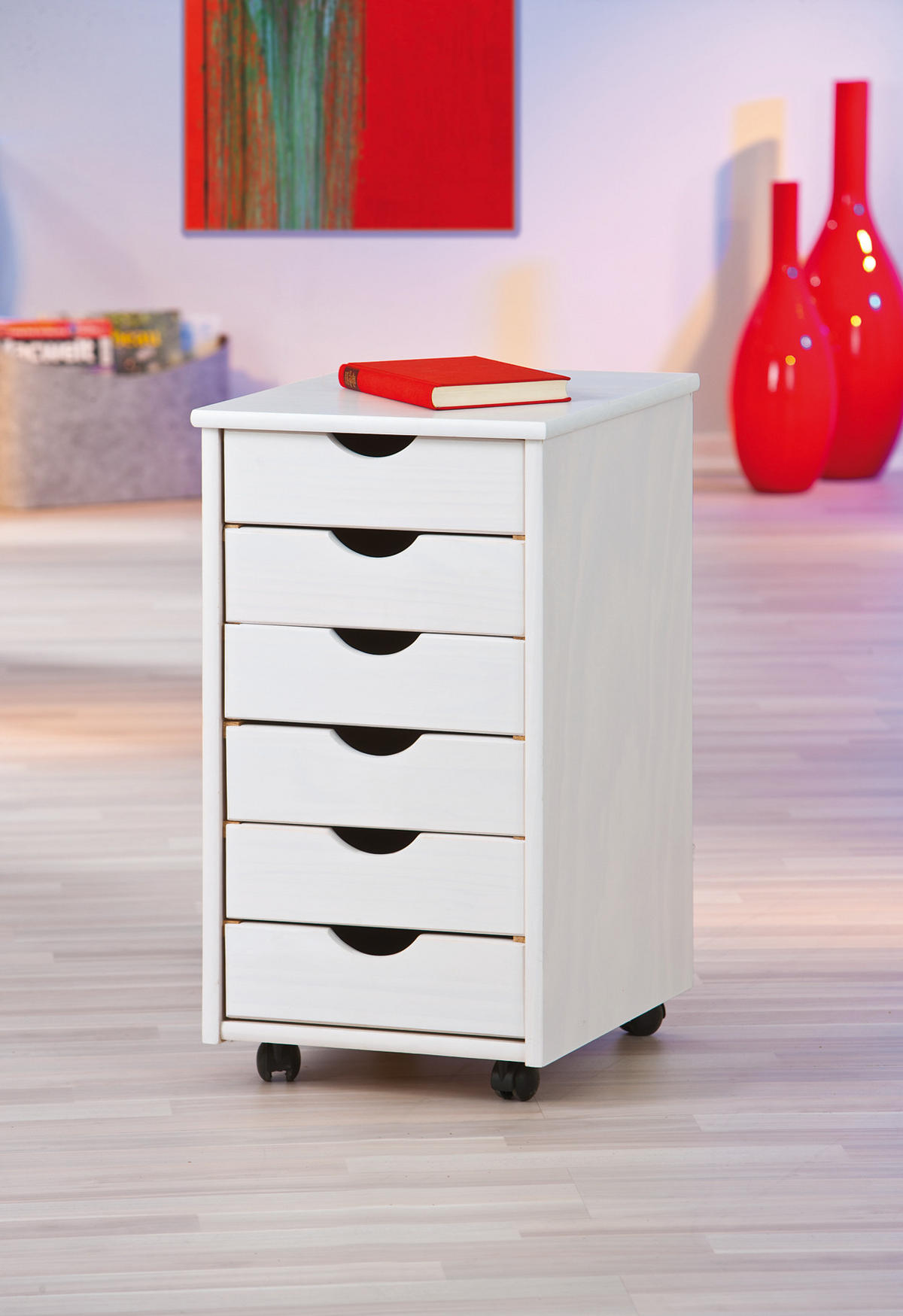 ROLLCONTAINER Weiß - Weiß, Holzwerkstoff (35/65/40cm) - ebuy24
