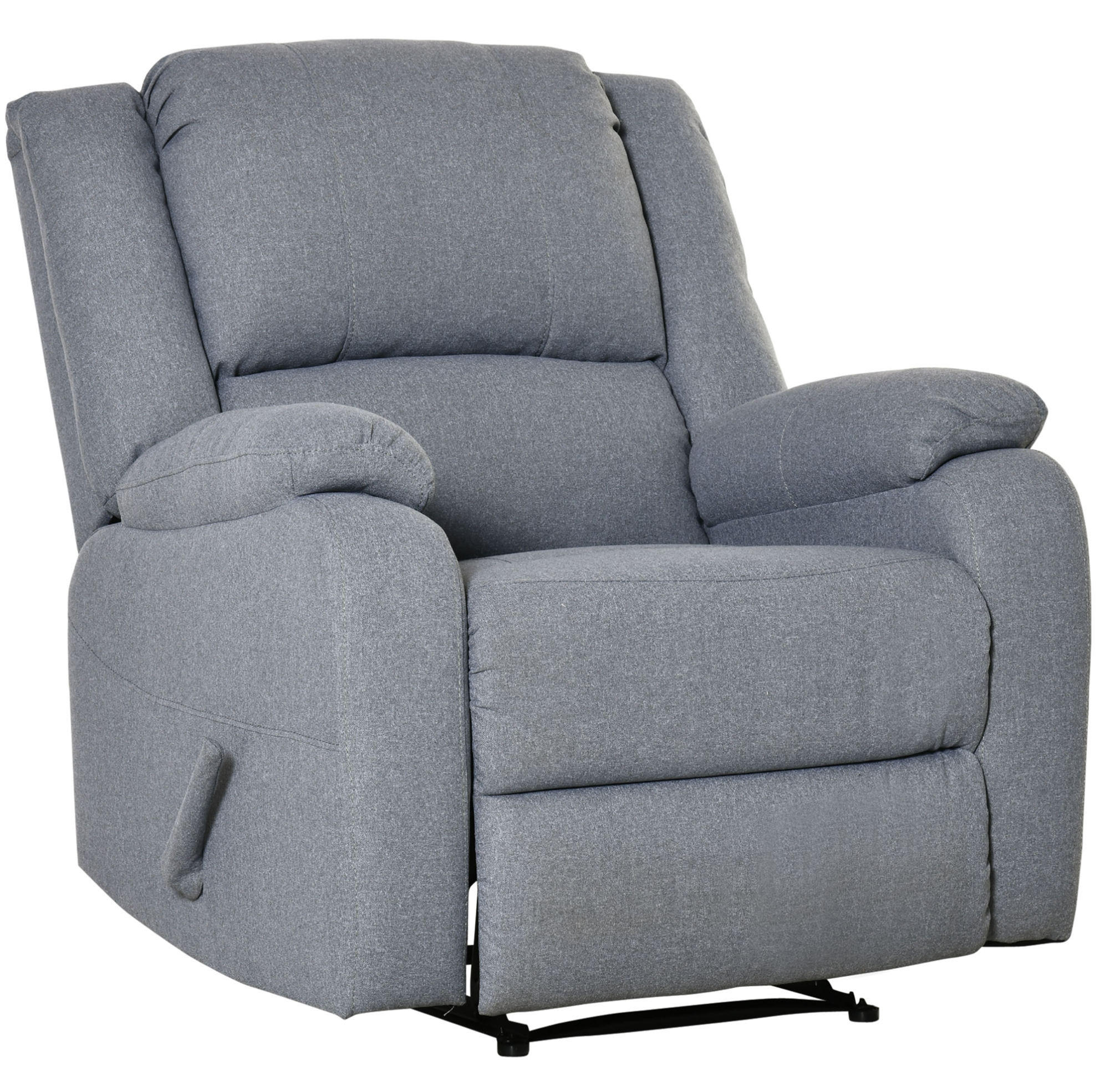 RELAXSESSEL 87/96/98 cm in Hellgrau mit Liegefunktion und Fußstütze - Hellgrau, Kunststoff (90/98/96cm) - BEAOK