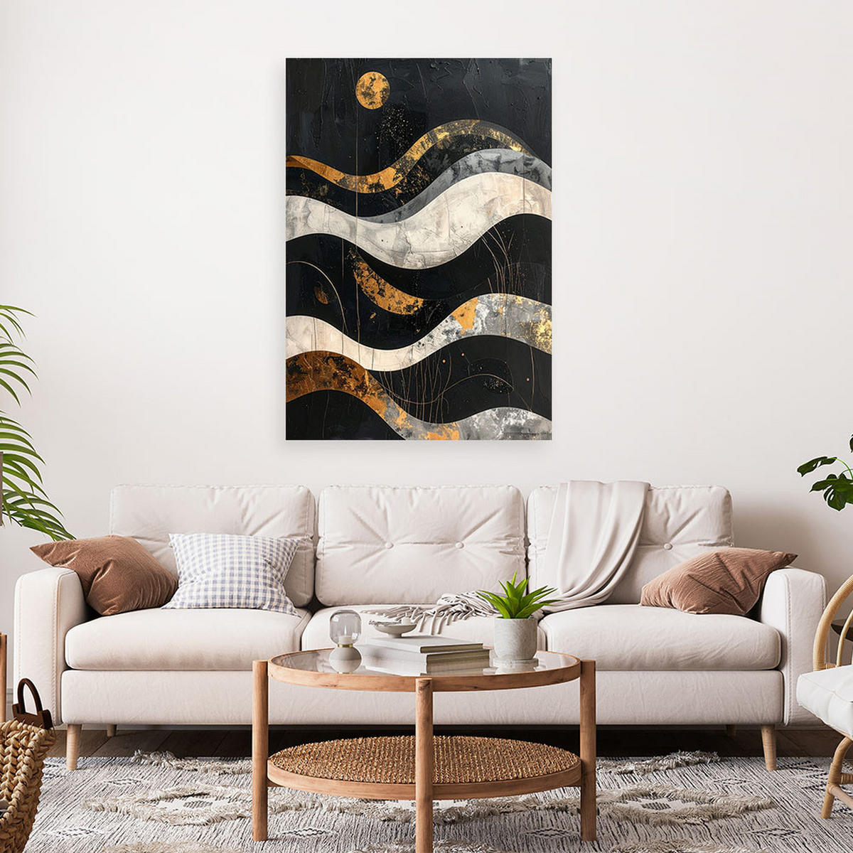 LEINWANDBILD Abstraktion 40x60cm - Schwarz, Textil (40/60cm) - Feeby