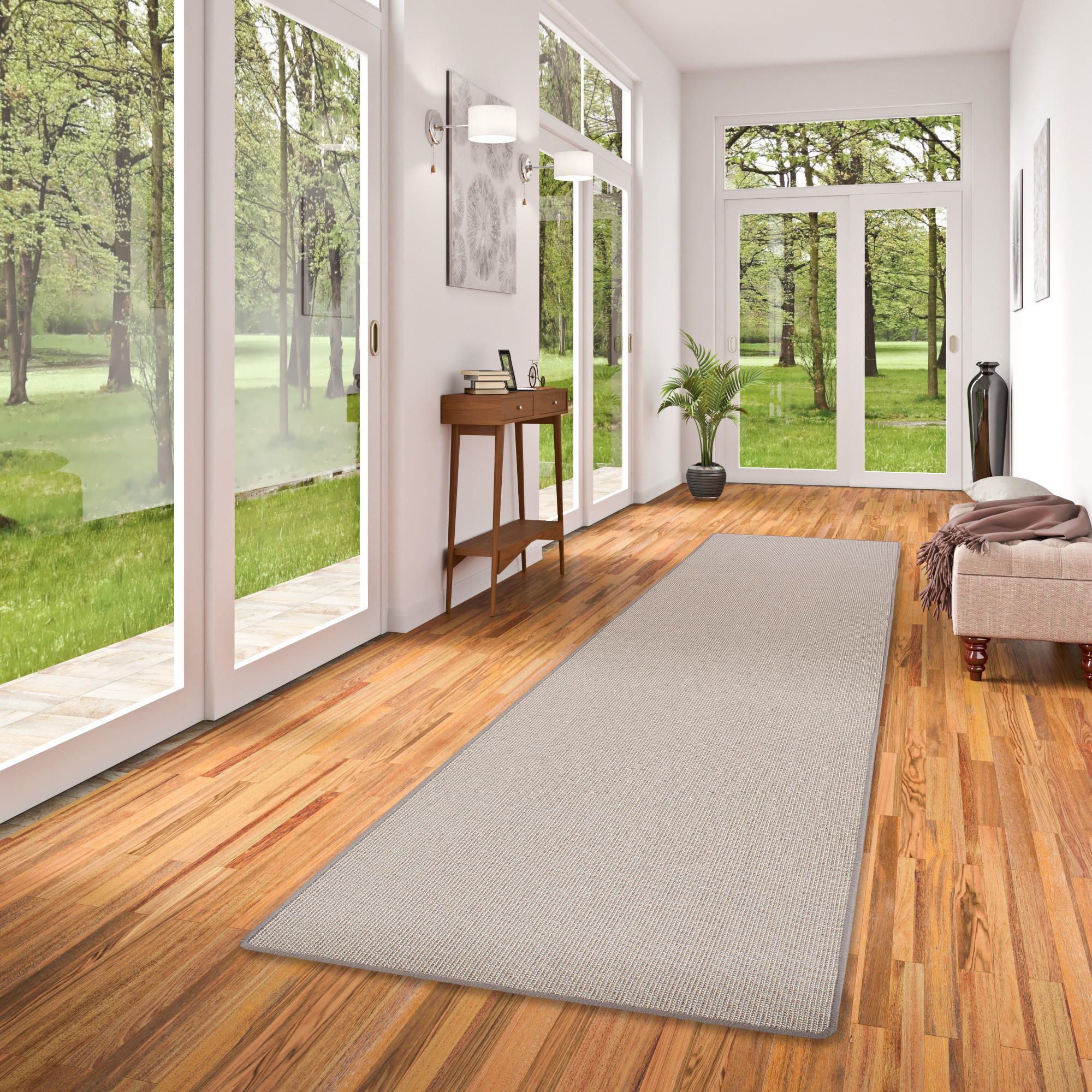 SISAL NATUR LÄUFER TEPPICH - Grau, Textil (100/300cm) - Snapstyle