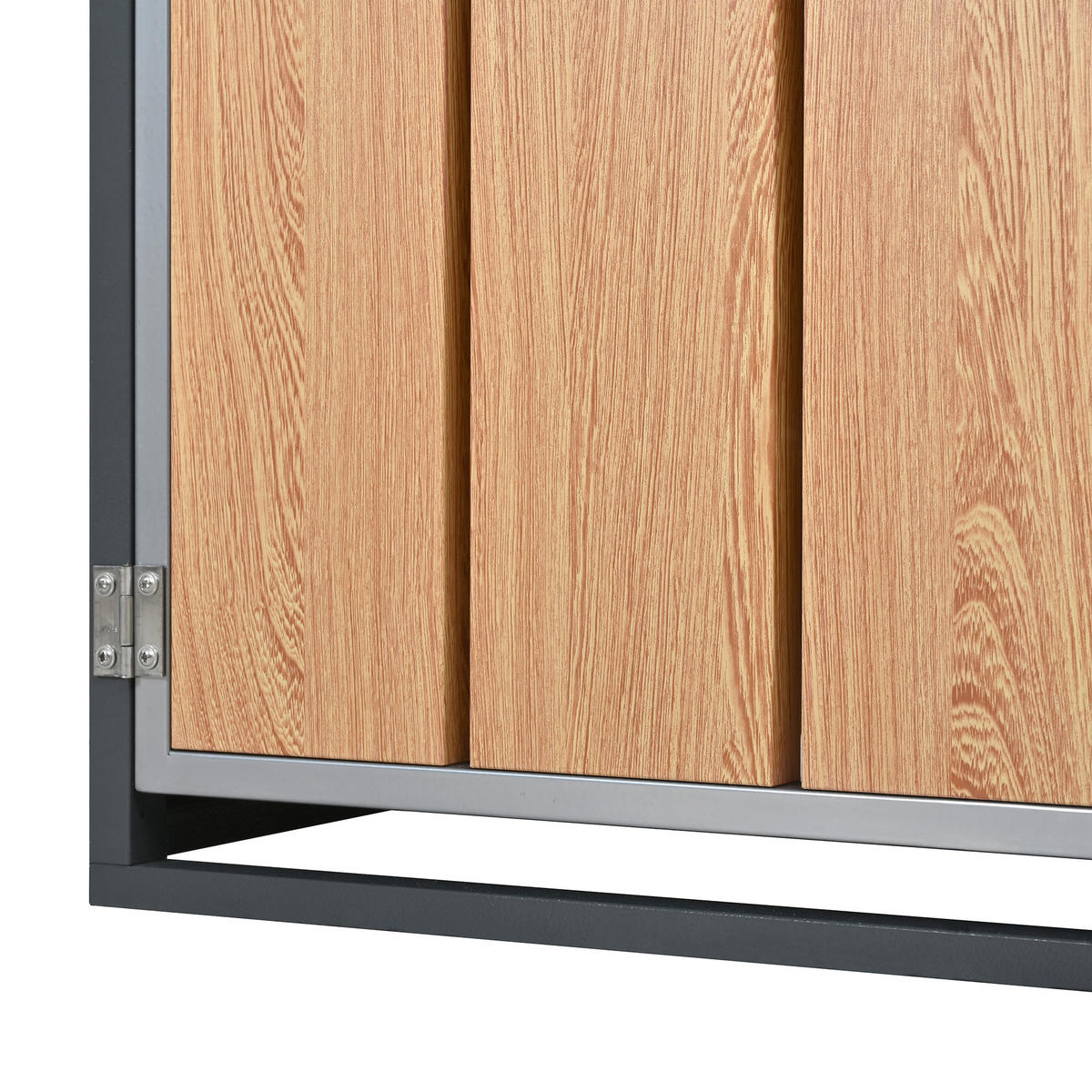 MÜLLTONNENBOX aus Stahl in Grau Holzoptik mit Pflanzfläche & abschließbar - Grau, Metall (132/124.5/80cm) - Modfu