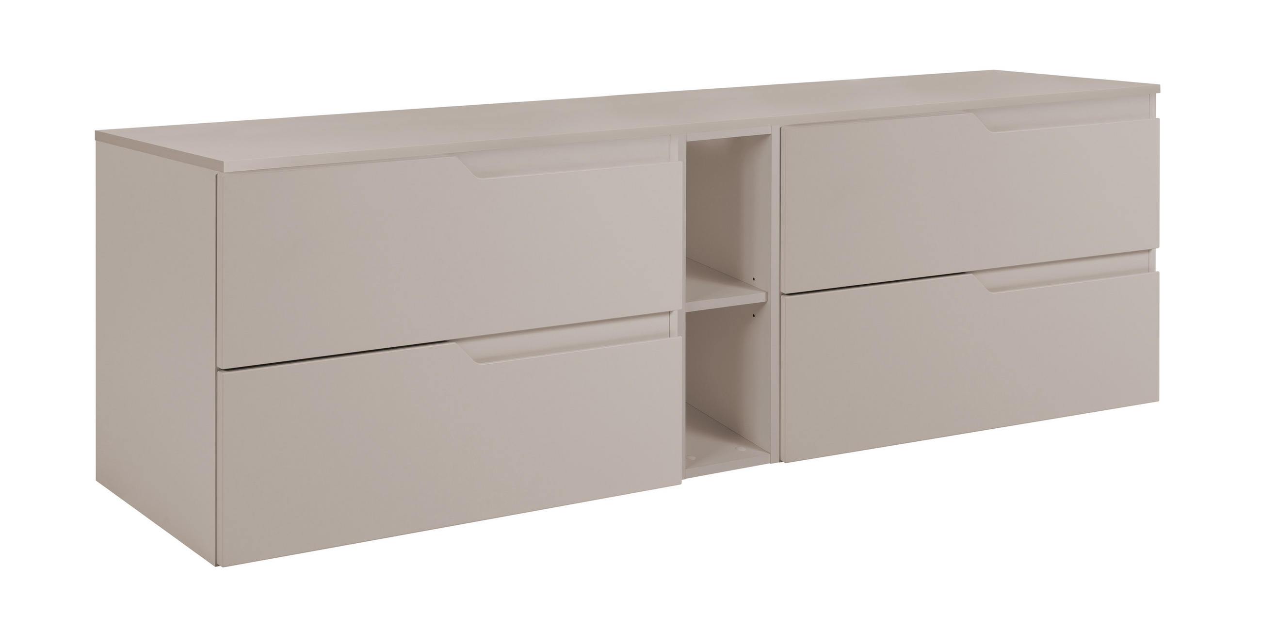BADEZIMMERSCHRANK: Kaschmir, 140 (2 x 60 + 20) x 46 x 58 cm - Kaschmir, Holzwerkstoff (140/58/46cm) - 3XE LIVING
