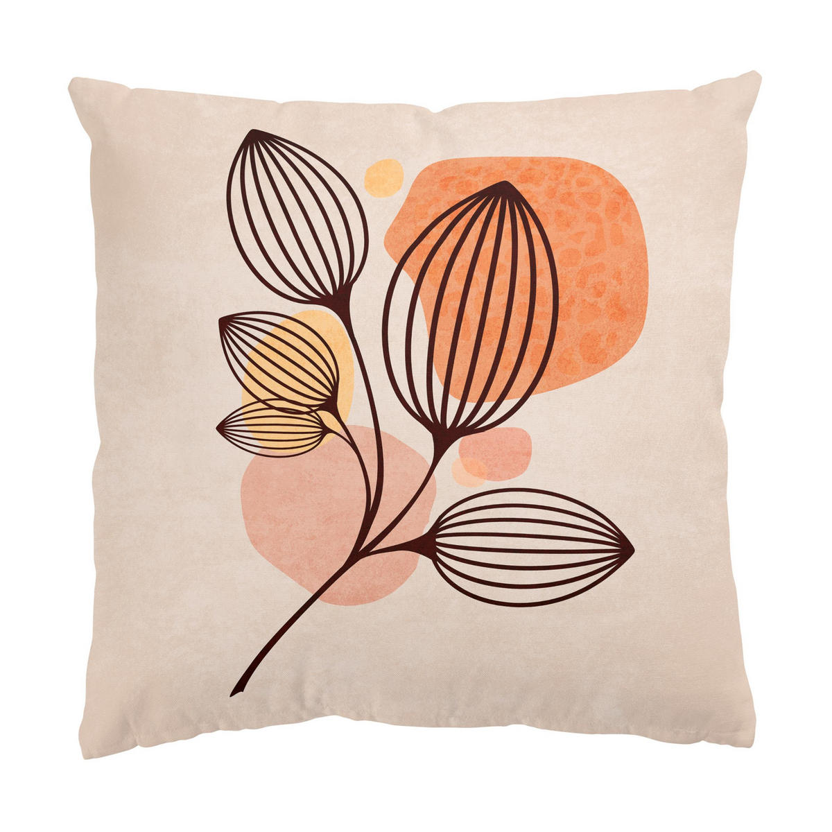 DEKOKISSEN 2er-Set Boho Blätter Duo II 50/50 cm - Orange, Textil (50/50cm) - Bilderwelten