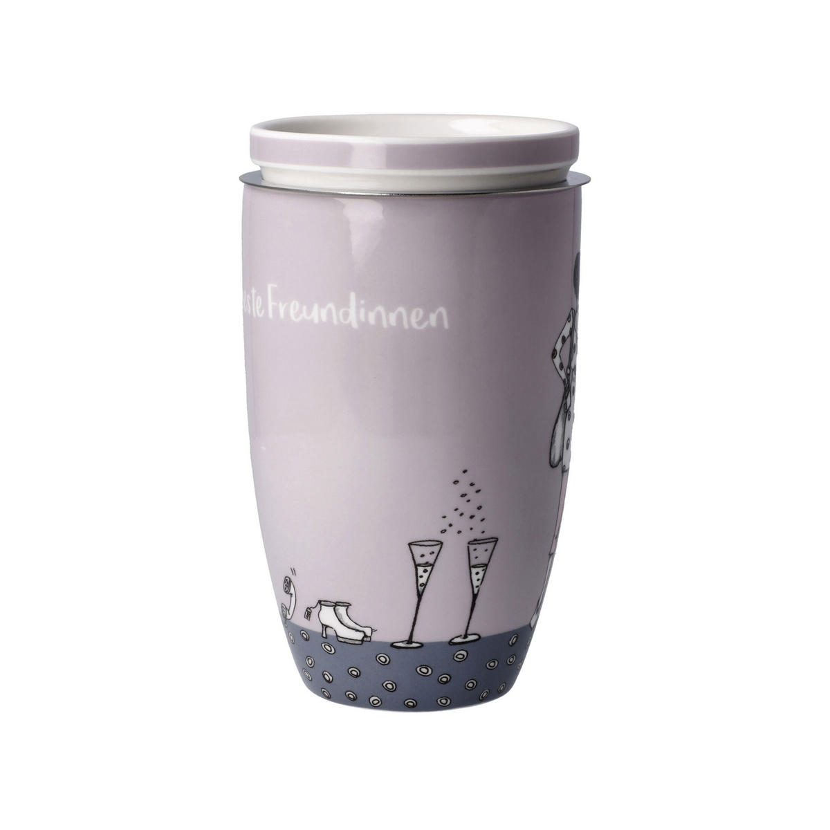 TEETASSE Barbara Freundlieb - Ziemlich beste Freundinnen, Fine Bone China, Bunt, 450 ml - Multicolor, Keramik (0.45L) - Goebel