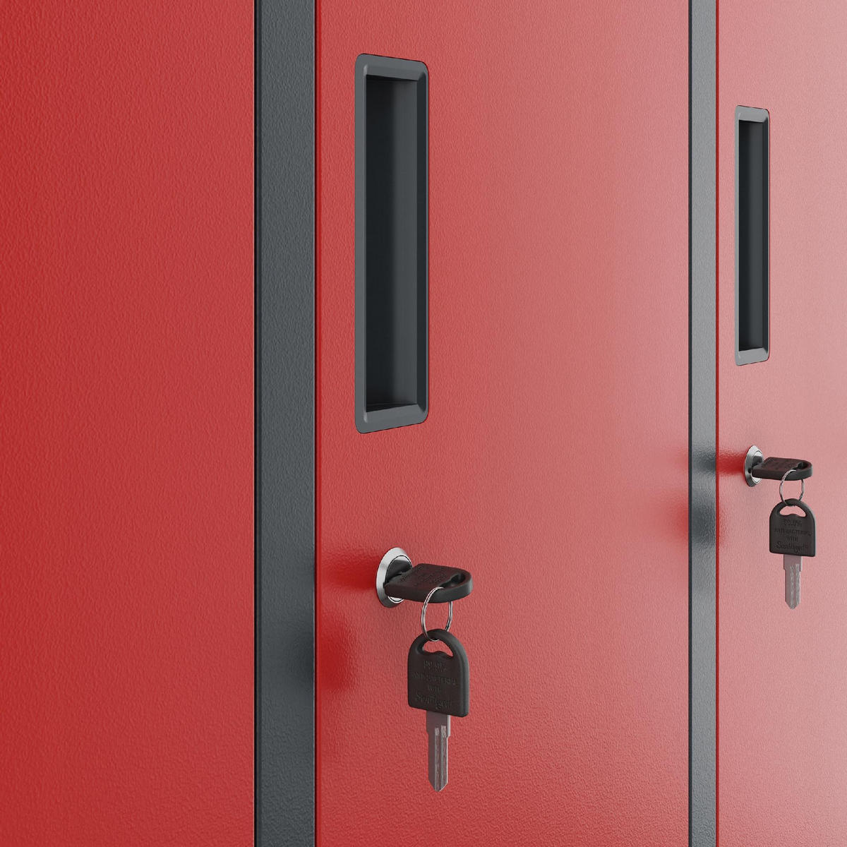 SCHLIESSFACHSCHRANK Bartek - Anthrazit/Rot, Metall (136/172/45cm) - Jan Nowak