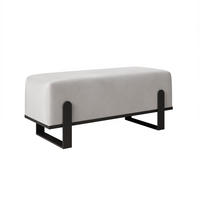 POLSTERBANK MARA 80 cm Schwarz / Grau ,Metallgestell - Grau, Metall (80/47/35cm) - Idohome