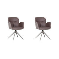ESSZIMMERSTUHL Lasse Braun 65/60/90 cm 2er-Set - Braun, Textil (60/90/65cm) - LABEL51