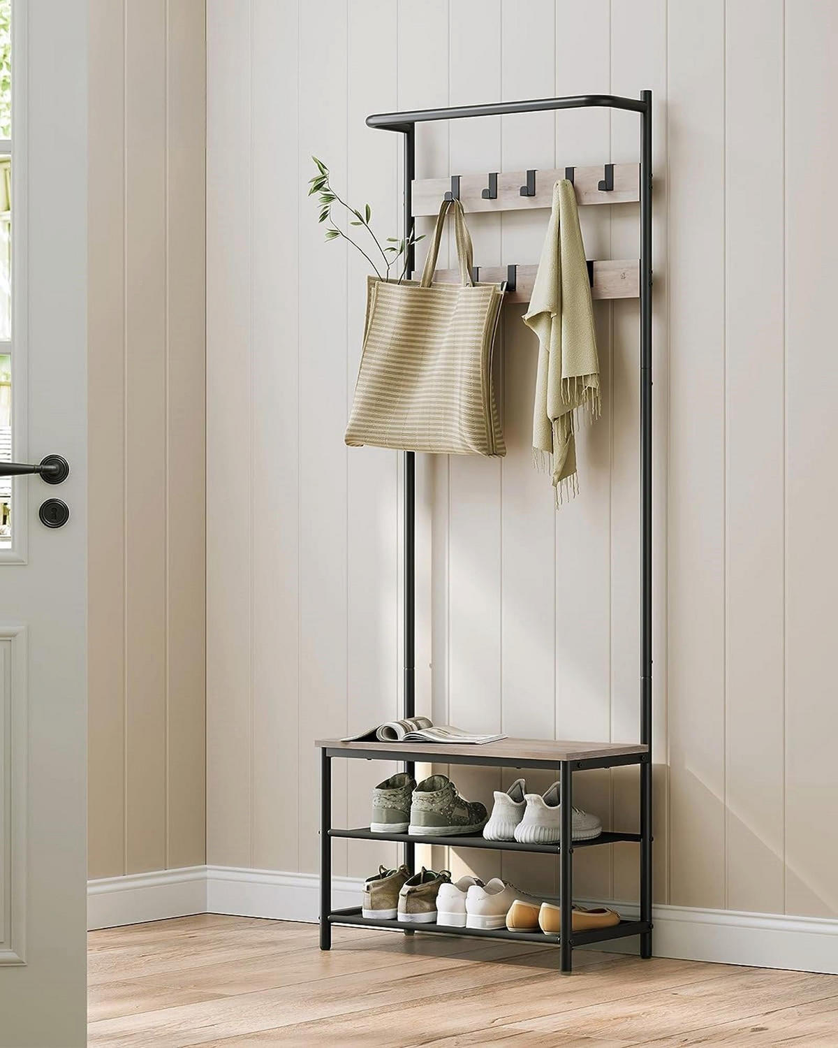 GARDEROBENSTÄNDER STOCKHOLM - Schwarz, Holzwerkstoff (64/180/32.2cm) - Hansiro