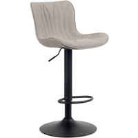 BARHOCKER Linea Stoff taupe - Schwarz/Grau, Textil/Metall (48/107/54cm) - TPFLiving