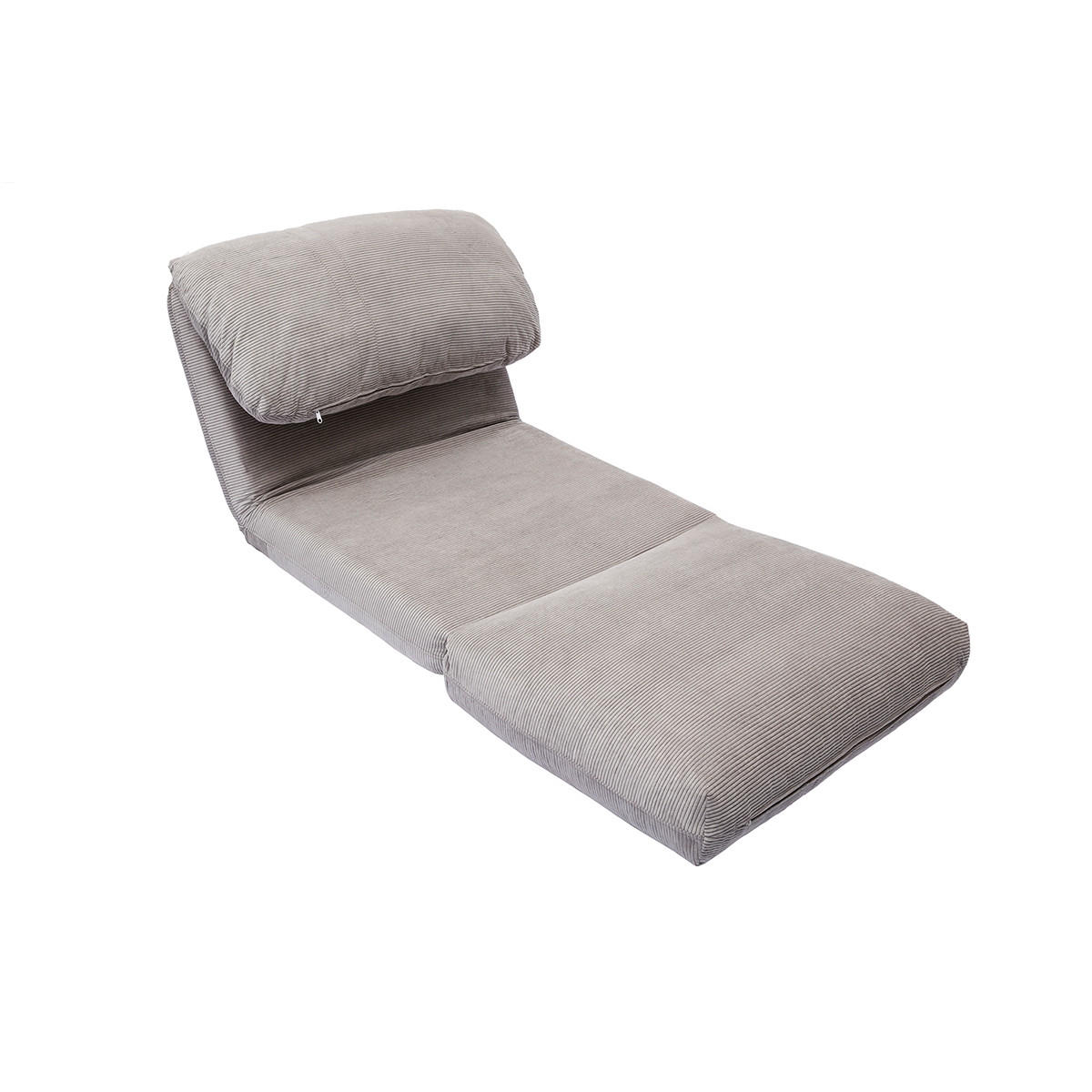 SCHLAFSESSEL 1-Sitzer Cord Hellgrau SPENCER - Grau, Textil (82/62/82cm) - Miliboo