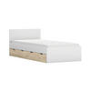 JUGENDBETT JUMI 90/200 in Weiß/Eiche Artisan - Weiß/Eiche Artisan, Holzwerkstoff (90/200cm) - Deine Möbel 24