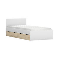 JUGENDBETT JUMI 90/200 in Weiß/Eiche Artisan - Weiß/Eiche Artisan, Holzwerkstoff (90/200cm) - Deine Möbel 24