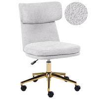 SCHREIBTISCHSTUHL Bouclé Hellgrau Granby - Hellgrau, Textil (58/77/58cm) - Beliani