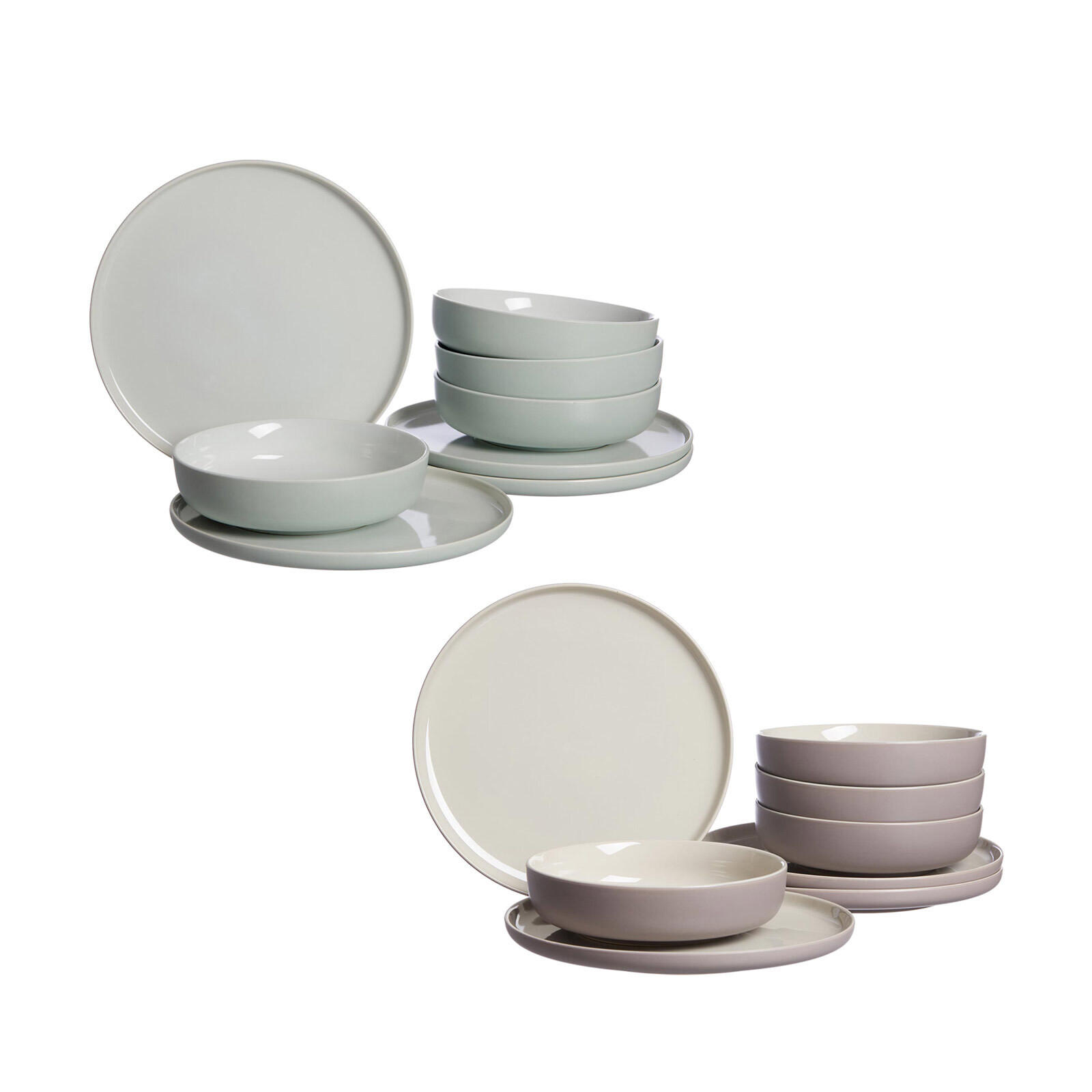 TAFELSERVICE Jasper mint-taupe 16er Set - Taupe/Mintgrün, Keramik (1/1/1cm) - Ritzenhoff Breker