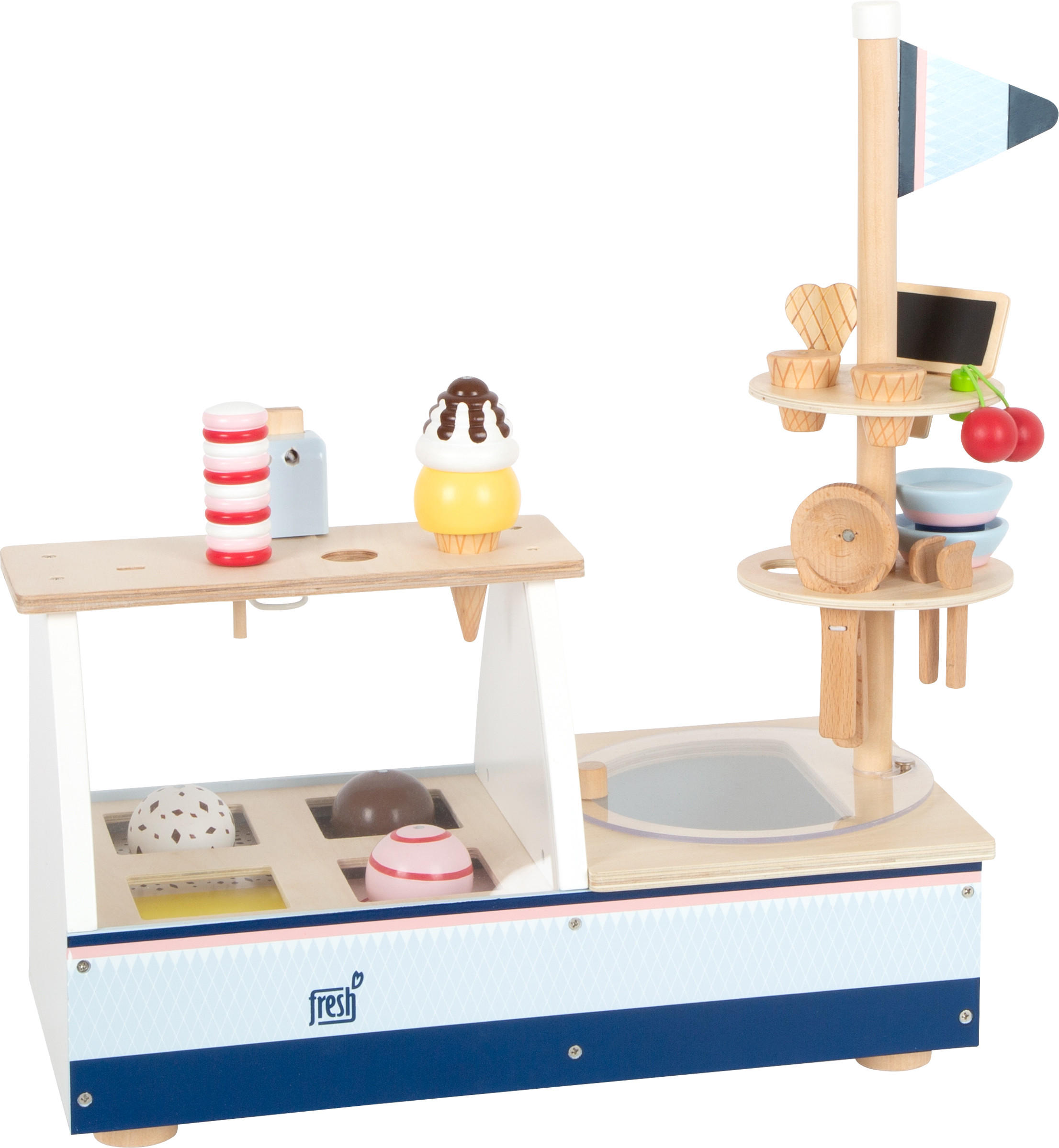 EISTHEKE „FRESH“ - Blau, Holz (21/47/45cm) - small foot