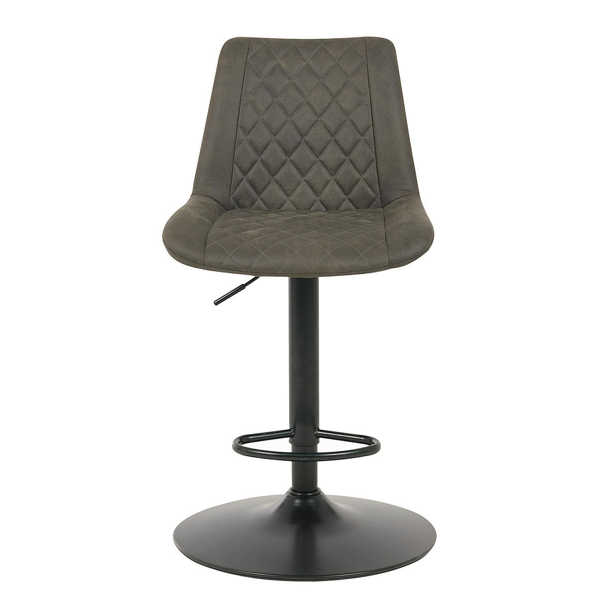 BARSTUHL (2er-Set) - Microfaser / Eisen - Vintage Grau - Grau, Textil/Metall (50/91/58cm) - home24