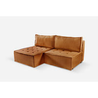 ECKSOFA Bohoo Mini Modernes Mit Schlaffunktion Ziegel Links - Kupferfarben, Holz (140/200cm) - Kaiser Möbel