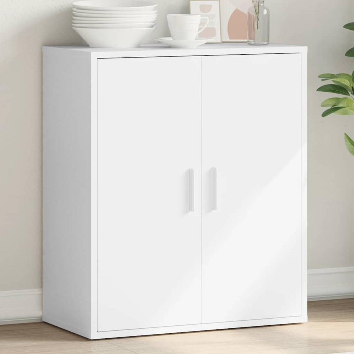 SIDEBOARD mit 2 Türen 79/38/80 cm aus Holzwerkstoff Weiß - Weiß, Holz (79/80/38cm) - vidaXL