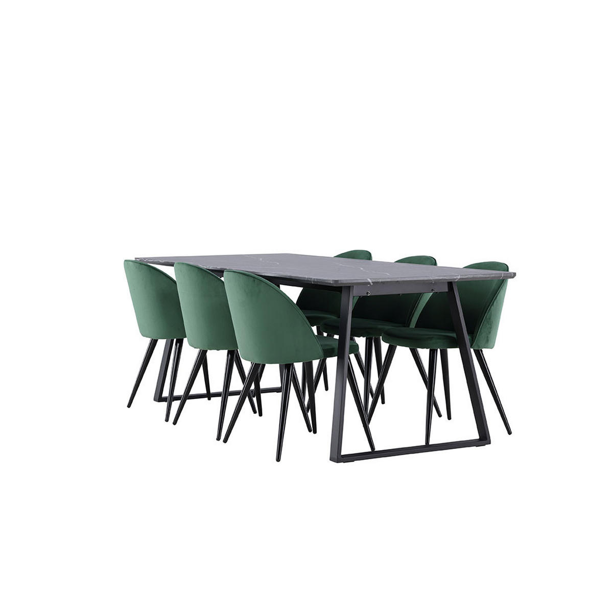 TISCHGRUPPE Grün - Grün, Holzwerkstoff (200/75/90cm) - ebuy24