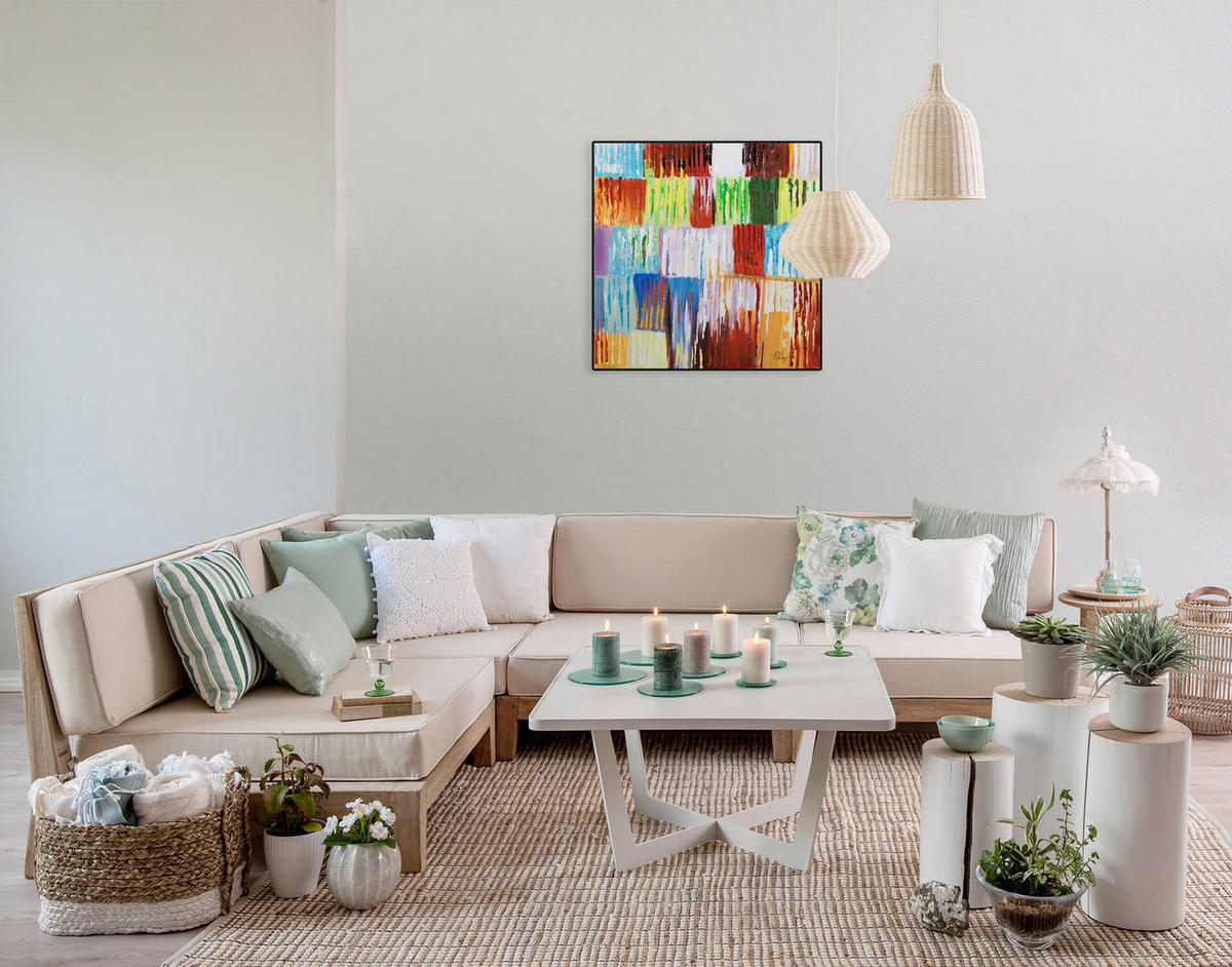 ACRYLBILD HANDGEMALT 60/60 cm - Multicolor, Holz/Textil (60/60cm) - KUNSTLOFT