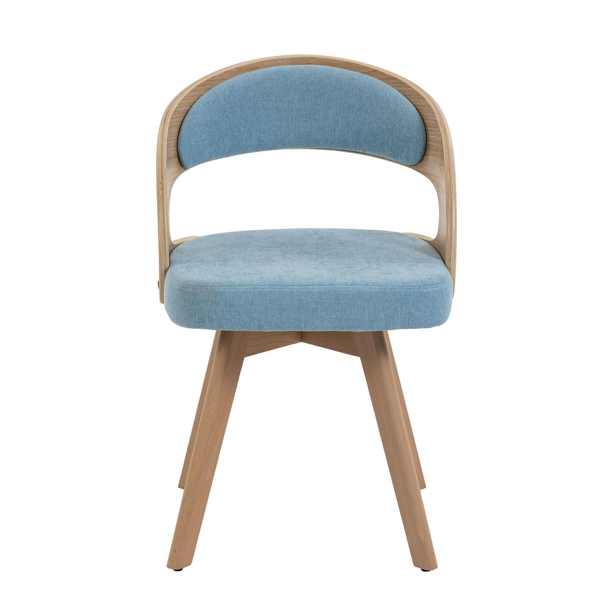 STUHL 2er-Set Esszimmerstuhl,360° drehbar,Massivholzrahmen,Leinenstoff,Blau - Blau, Holz (44/72/41cm) - LVHOM