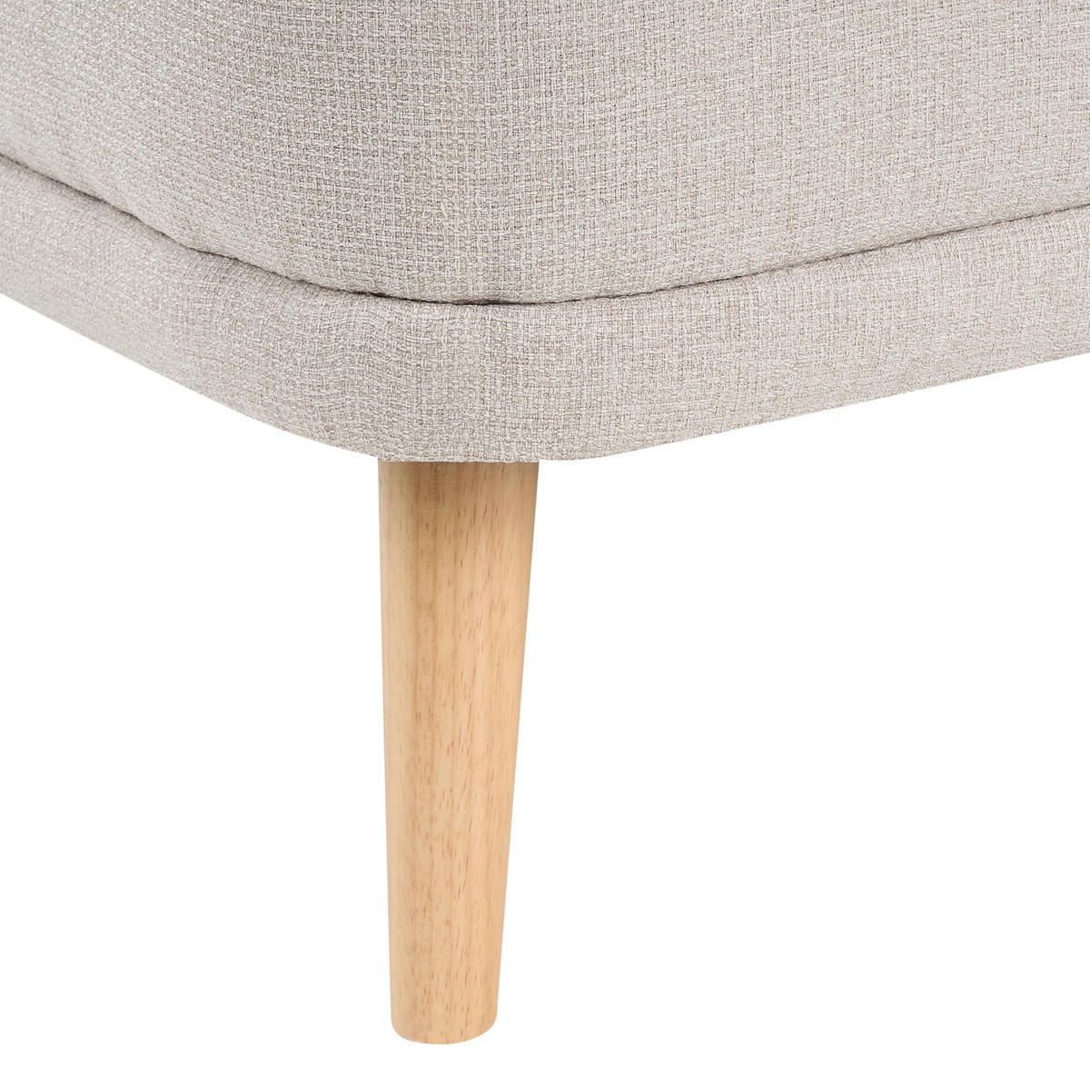 ČALOUNĚNÉ LEHÁTKO CHAISE LONGUE PRAVOSTRANNÉ Látka Světle béžové Tanlay - hnědá/béžová, textil (74/78/153cm) - Beliani