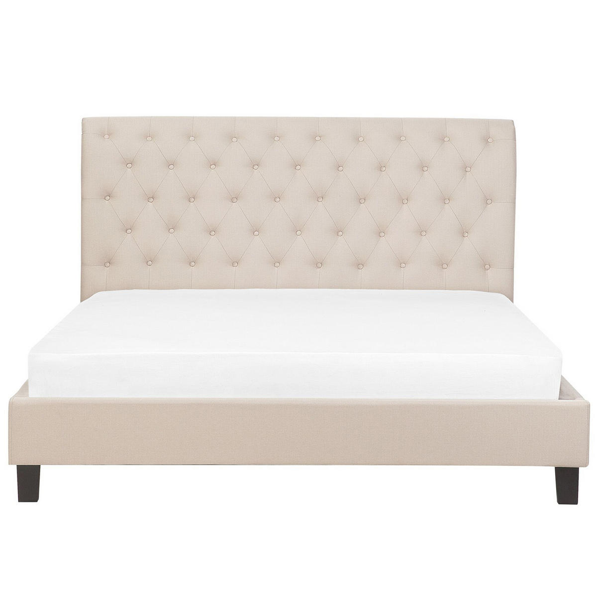 POLSTERBETT mit Lattenrost 180/200 cm Beige Reims - Beige, Textil (180/200cm) - Beliani