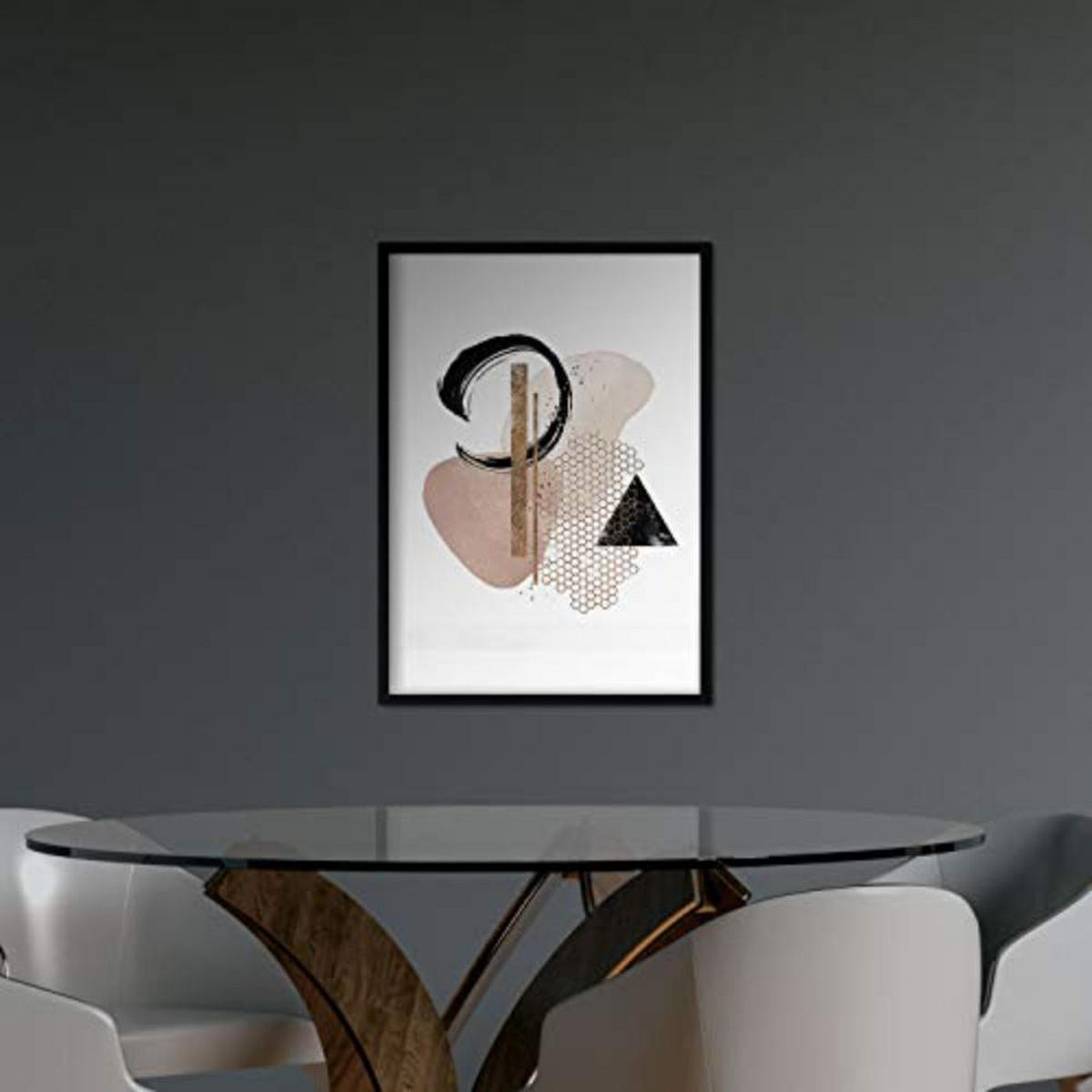 POSTER Set mit 4 Abstrakte Formen und Figuren Braun A3 Rahmenlos - Klar, Papier (29.7/3cm) - Nacnic