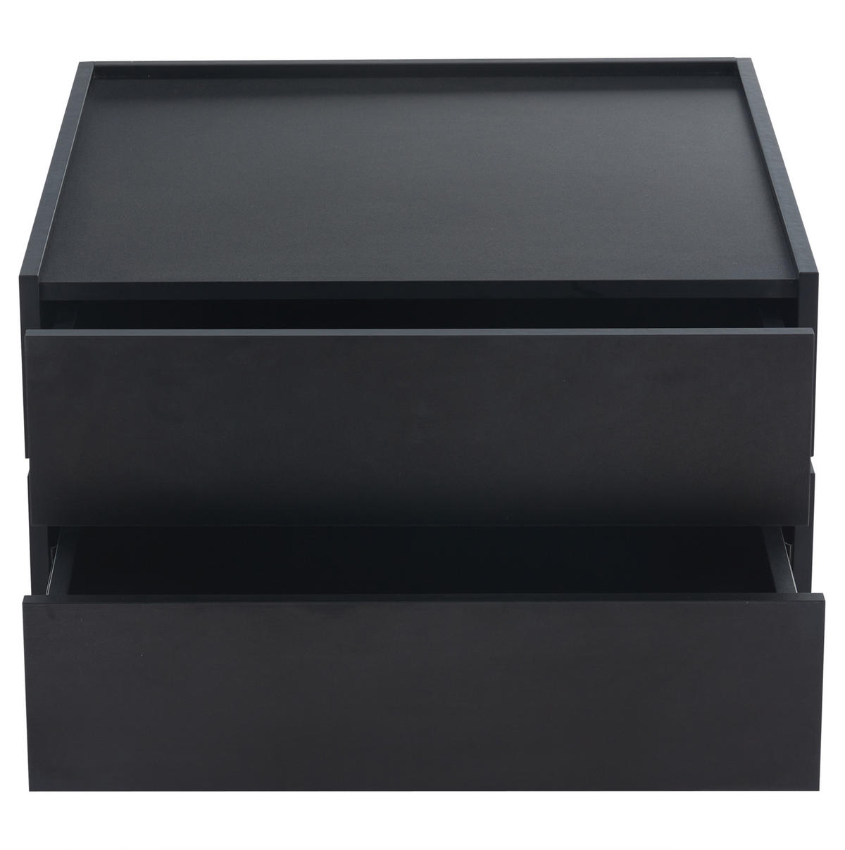 COUCHTISCH drehbar 60 x 60 cm Schwarz mit 2 Schubladen - Schwarz, Holzwerkstoff (60/60/38cm) - Meubliv