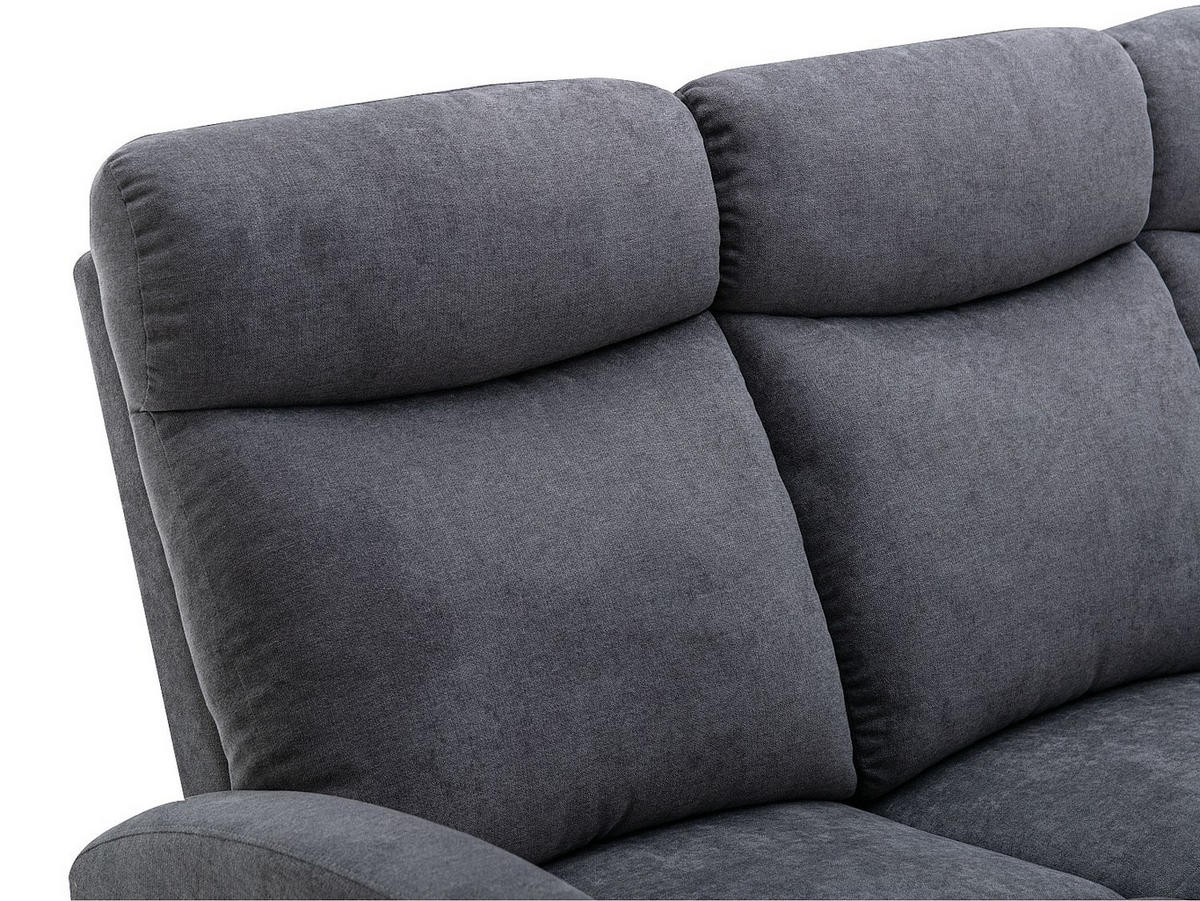 RELAXSOFA 3-Sitzer - Stoff - Grau - EVELYN - Grau, Textil (95/100/180cm) - Vente-Unique