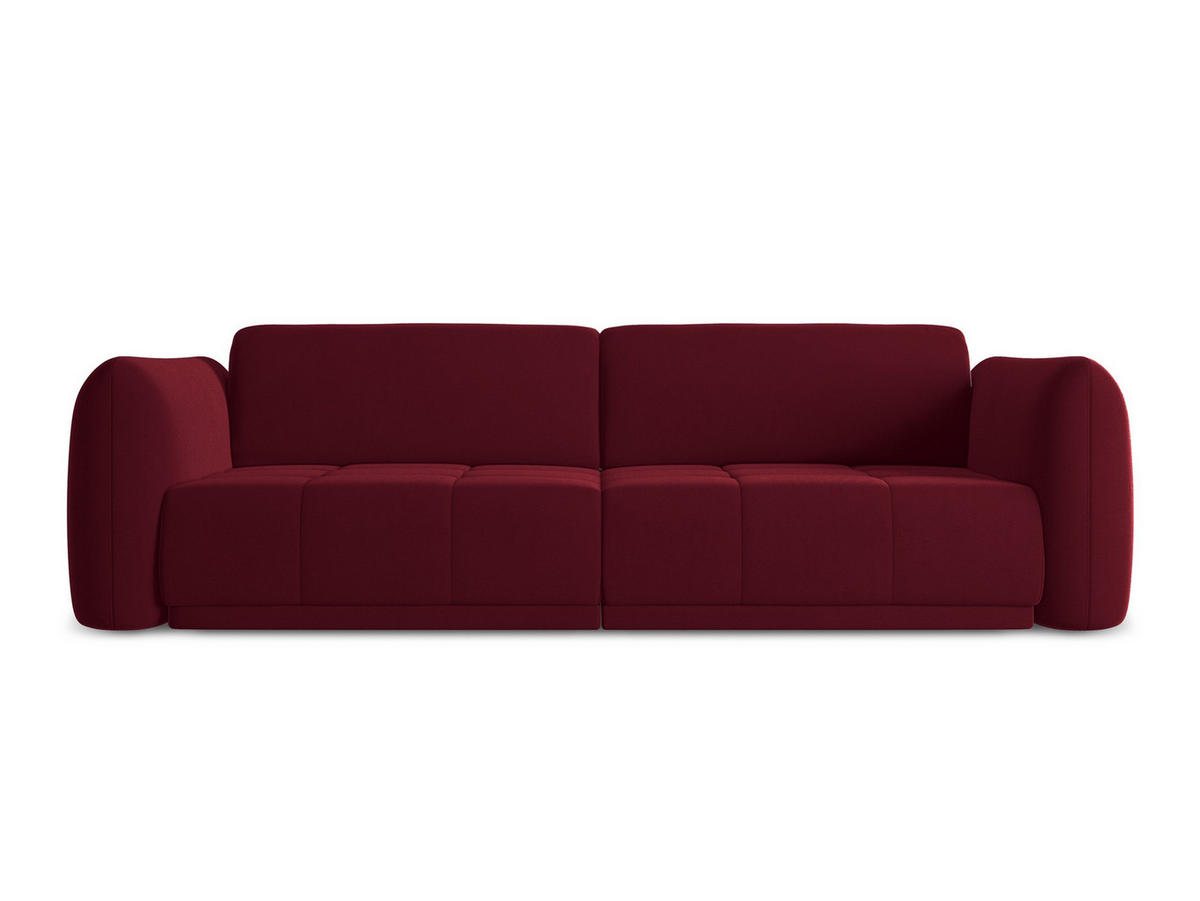 3-SITZER SOFA Samt Stoff Rot - Bordeaux/Rot, Kunststoff/Textil (210/74/105cm) - Makamii