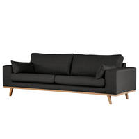 3-SITZER SOFA - Buchefarben/Schwarz, Textil (237/81/88cm) - home24