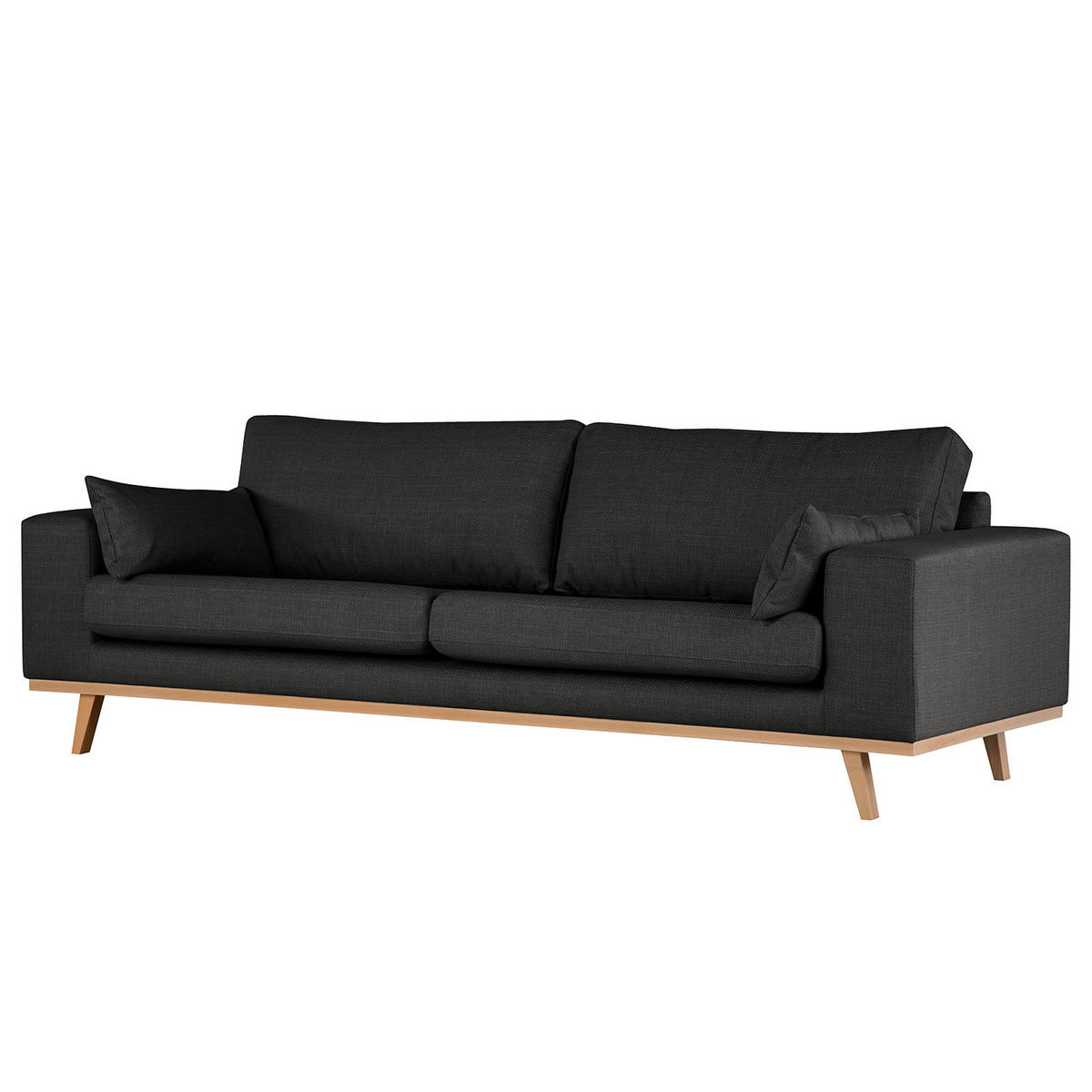 3-SITZER SOFA - Buchefarben/Schwarz, Textil (237/81/88cm) - home24