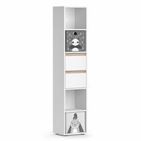 KINDERREGAL Robert Weiß 36.2 x 171 cm mit Faltboxen grau - Weiß, Holzwerkstoff (36.2/171/29.9cm) - Vicco