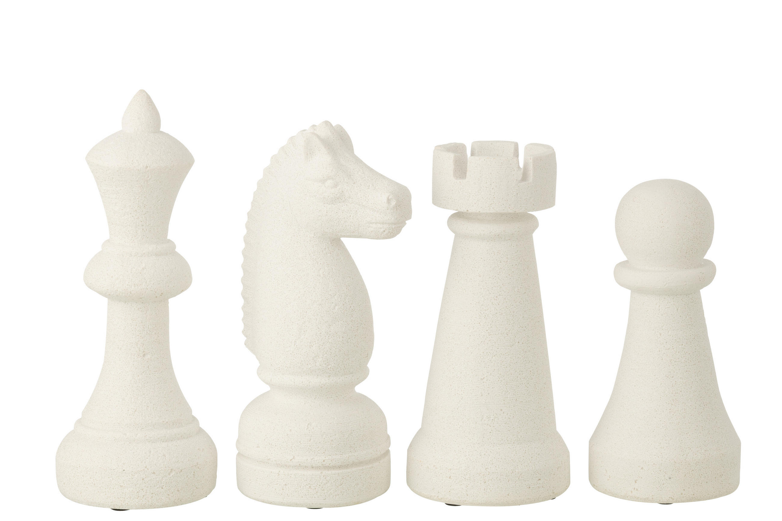 SCHACHFIGUR (4ER SET) - Weiß, Glas/Naturmaterialien (11/29/11cm) - J-Line