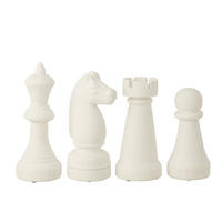 SCHACHFIGUR (4ER SET) - Weiß, Glas/Naturmaterialien (11/29/11cm) - J-Line