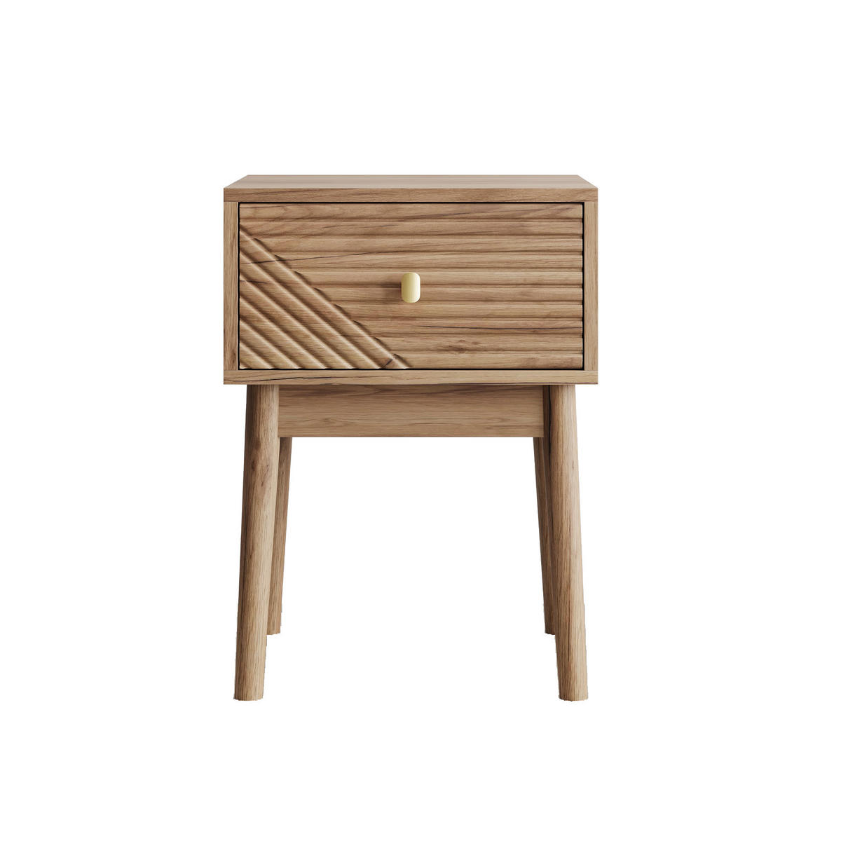 NACHTTISCH-SET (2 Stk.), MDF in Eichenoptik mit 2 Schubladen & Metallgriffen, 40/40/55 cm, Eiche - Eichefarben, Holzwerkstoff (40/55/40cm) - Redom