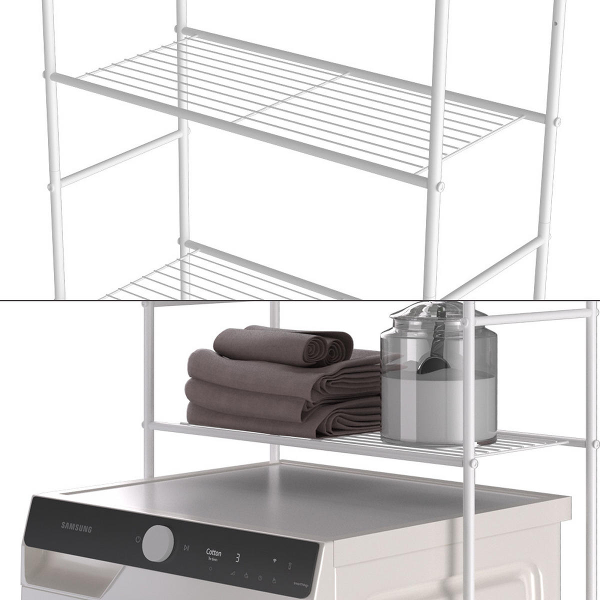 SKŘÍŇKA NA PRAČKU Miso Bílá - bílá, kov (66/162/30cm) - Vicco