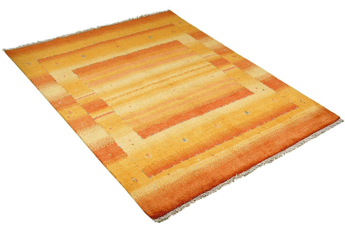 TEPPICH Rizbaf Orange 202/149 cm Schurwolle - Orange, Textil (149/202cm) - Looma
