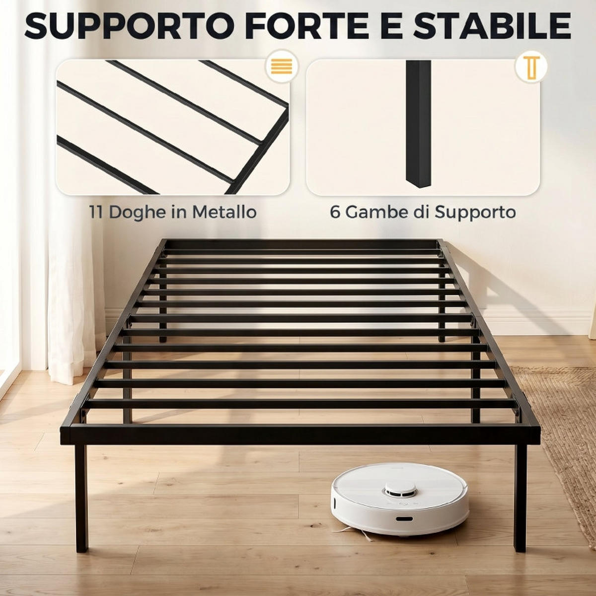 BETTGESTELL 90/200 cm DE-32878 mit Stauraum und Lattenrost Schwarz - Schwarz, Metall (90/200cm) - ComfortXL