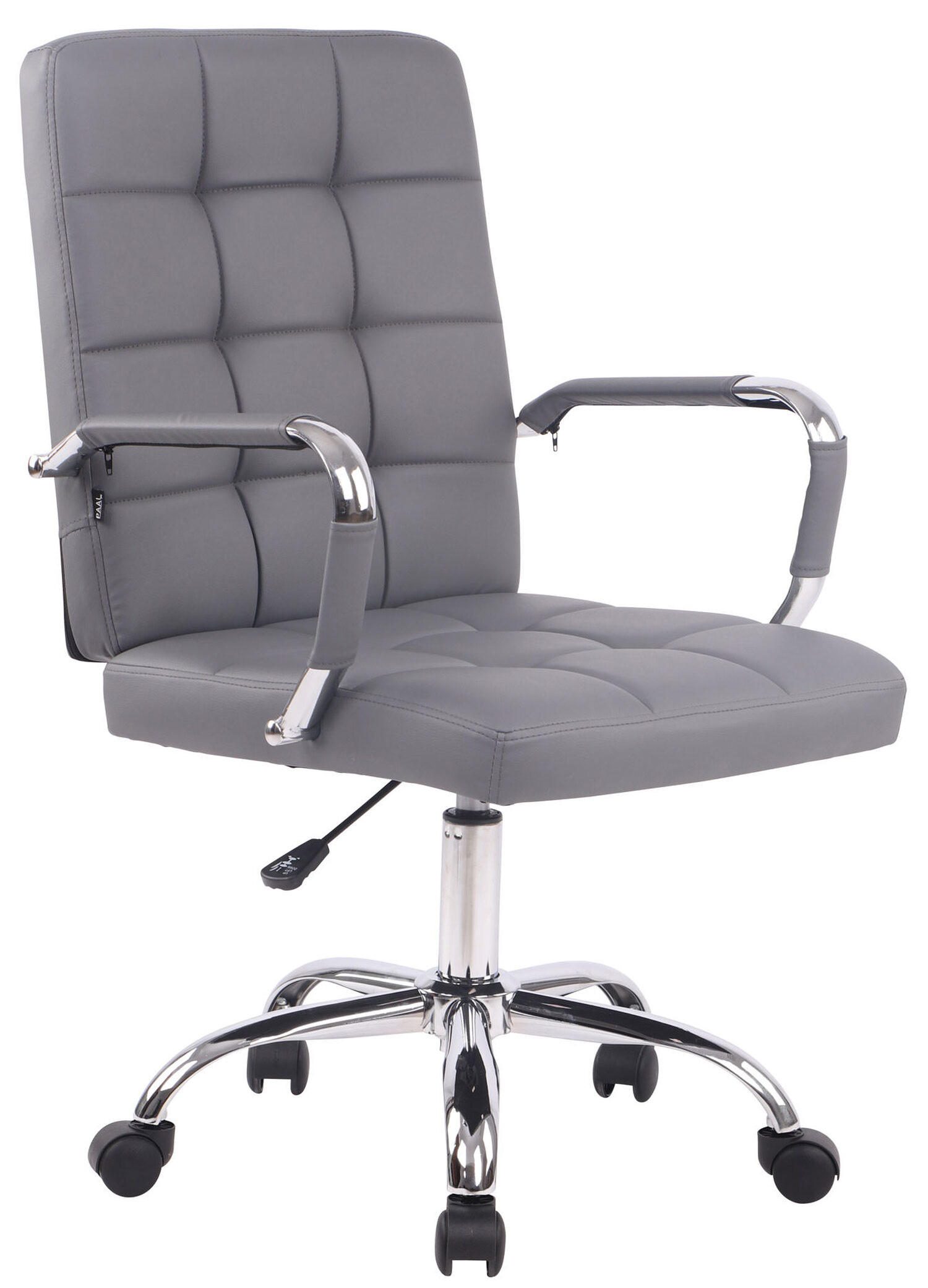BÜROSTUHL Deal V1, Kunstleder Grau - Grau, Textil/Metall (56/104/62cm) - TPFLiving