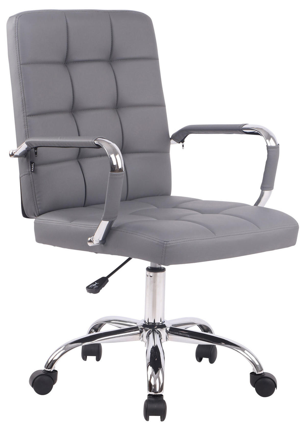 BÜROSTUHL Deal V1, Kunstleder Grau - Grau, Textil/Metall (56/104/62cm) - TPFLiving